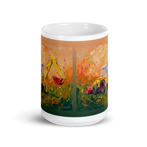 JCB 4D II Splash Art | White Glossy Mug - view 2