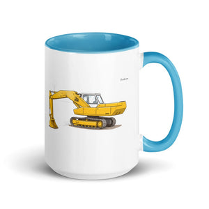 JCB 806 Illustration | 15 oz Mug with Color Inside - Blue