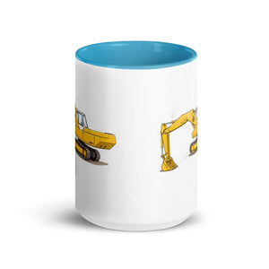 JCB 806 Illustration | 15 oz Mug with Color Inside - side view