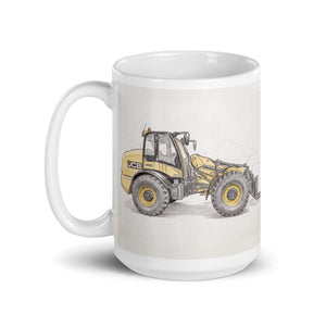 JCB TM420 Pencil Sketch | White Glossy Mug - view 3