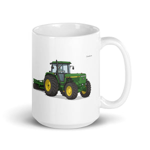John Deere 4955 Illustration | White Glossy Mug