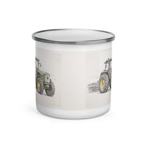 John Deere 4955 Pencil Sketch | Enamel Mug - view 2