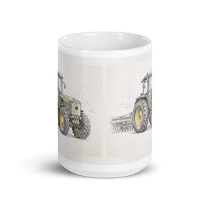 John Deere 4955 Pencil Sketch | White Glossy Mug - view 2