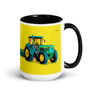 John Deere 4955 Pop Art | 15 oz Mug with Color Inside - Black