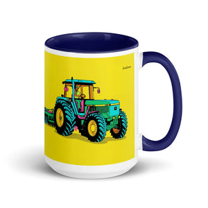 John Deere 4955 Pop Art | 15 oz Mug with Color Inside - Dark Blue