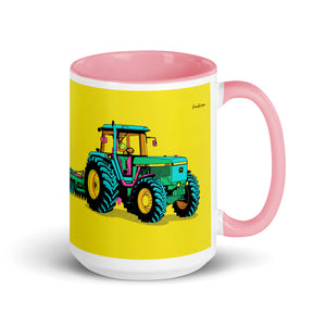 John Deere 4955 Pop Art | 15 oz Mug with Color Inside - Pink