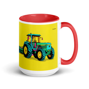 John Deere 4955 Pop Art | 15 oz Mug with Color Inside - Red