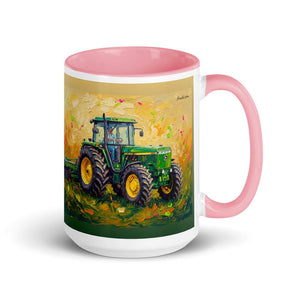 John Deere 4955 Splash Art | 15 oz Mug with Color Inside - Pink