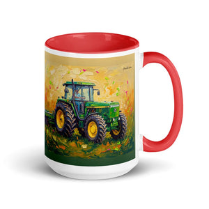 John Deere 4955 Splash Art | 15 oz Mug with Color Inside - Red