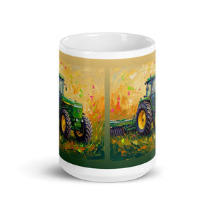 John Deere 4955 Splash Art | White Glossy Mug - view 2