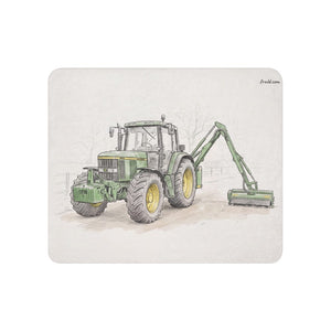 John Deere 6910 with Hedge Cutter Pencil Sketch | Sherpa Blanket 50″×60″