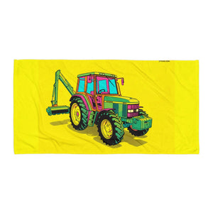 John Deere 6910 with Hedge Cutter Pop Art | Beach Towel