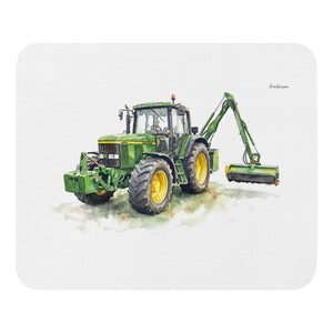 John Deere 6910 with Hedge Cutter Watercolor | Mouse Mat