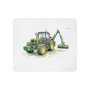 John Deere 6910 with Hedge Cutter Watercolor | Sherpa Blanket 50″×60″