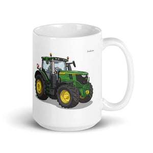 Furrow & Fields 11 oz John Deere 6R 250 | White Glossy Mug Quality Farmers Merch