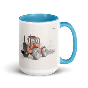 Massey Ferguson 1200 Pencil Sketch | 15 oz Mug with Color Inside - Blue