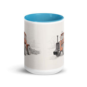 Massey Ferguson 1200 Pencil Sketch | 15 oz Mug with Color Inside - side view
