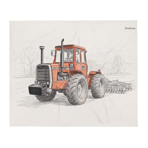 Massey Ferguson 1200 Pencil Sketch | Throw Blanket