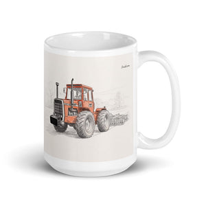 Massey Ferguson 1200 Pencil Sketch | White Glossy Mug