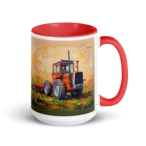 Massey Ferguson 1200 Splash Art | 15 oz Mug with Color Inside - Red
