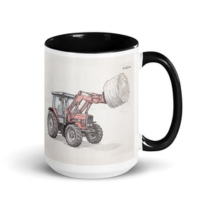 Massey Ferguson 3070 Autotronic Pencil Sketch | 15 oz Mug with Color Inside - Black