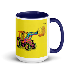 Massey Ferguson 3070 Autotronic Pop Art | 15 oz Mug with Color Inside - Dark Blue
