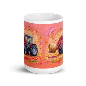 Massey Ferguson 3070 Autotronic Splash Art | White Glossy Mug - view 2