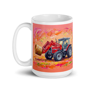 Massey Ferguson 3070 Autotronic Splash Art | White Glossy Mug - view 3