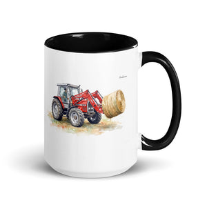 Massey Ferguson 3070 Autotronic Watercolor | 15 oz Mug with Color Inside - Black