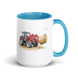 Massey Ferguson 3070 Autotronic Watercolor | 15 oz Mug with Color Inside - Blue