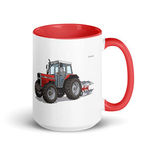 Massey Ferguson 375 Illustration | 15 oz Mug with Color Inside - Red