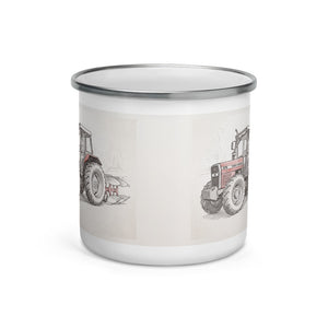 Massey Ferguson 375 Pencil Sketch | Enamel Mug - view 2