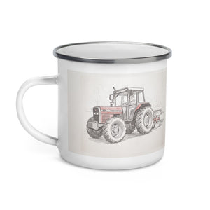 Massey Ferguson 375 Pencil Sketch | Enamel Mug - view 3