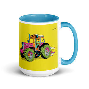 Massey Ferguson 375 Pop Art | 15 oz Mug with Color Inside - Blue