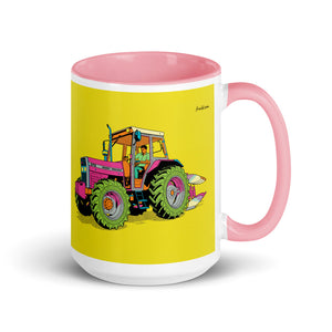 Massey Ferguson 375 Pop Art | 15 oz Mug with Color Inside - Pink