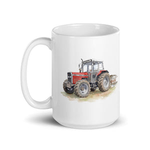 Massey Ferguson 375 Watercolor | White Glossy Mug - view 3