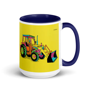 Massey Ferguson 50E Pop Art | 15 oz Mug with Color Inside - Dark Blue