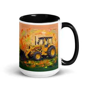 Massey Ferguson 50E Splash Art | 15 oz Mug with Color Inside - Black