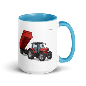 Massey Ferguson 6180 Illustration | 15 oz Mug with Color Inside - Blue