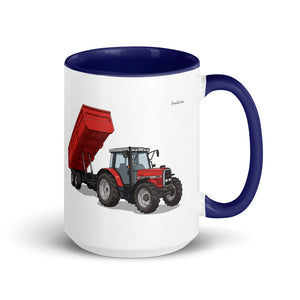 Massey Ferguson 6180 Illustration | 15 oz Mug with Color Inside - Dark Blue