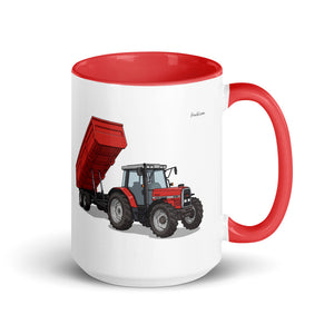 Massey Ferguson 6180 Illustration | 15 oz Mug with Color Inside - Red
