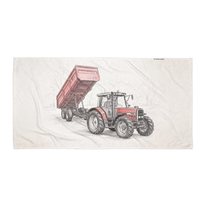 Massey Ferguson 6180 Pencil Sketch | Beach Towel