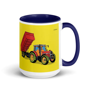 Massey Ferguson 6180 Pop Art | 15 oz Mug with Color Inside - Dark Blue