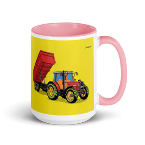 Massey Ferguson 6180 Pop Art | 15 oz Mug with Color Inside - Pink