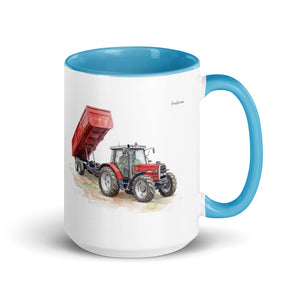 Massey Ferguson 6180 Watercolor | 15 oz Mug with Color Inside - Blue