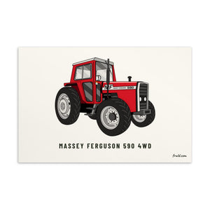 Furrow and Fields Postcard 4″×6″ Massey Ferguson 590 4WD | Postcard Quality Farmers Merch