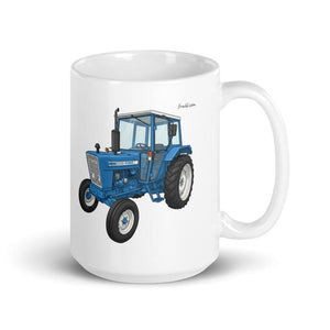 Furrow & Fields 11 oz Ford 4600 Cartoon (Side) | White Glossy Mug Quality Farmers Merch