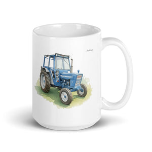 Furrow & Fields 11 oz Ford 4600 Watercolor | White Glossy Mug Quality Farmers Merch