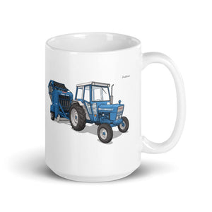 Furrow & Fields 11 oz Ford 7600 Illustration | White Glossy Mug Quality Farmers Merch