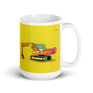 Furrow & Fields 11 oz JCB 806 Pop Art | White Glossy Mug Quality Farmers Merch